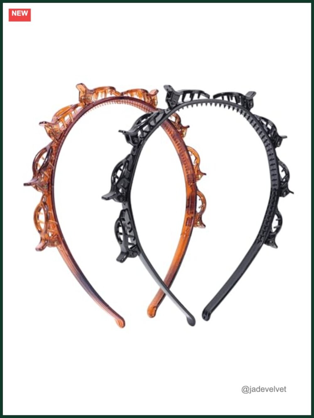2 Pack Clip Headband for Twisty Bangs with 8 Mini Clips Braided Hair Clip